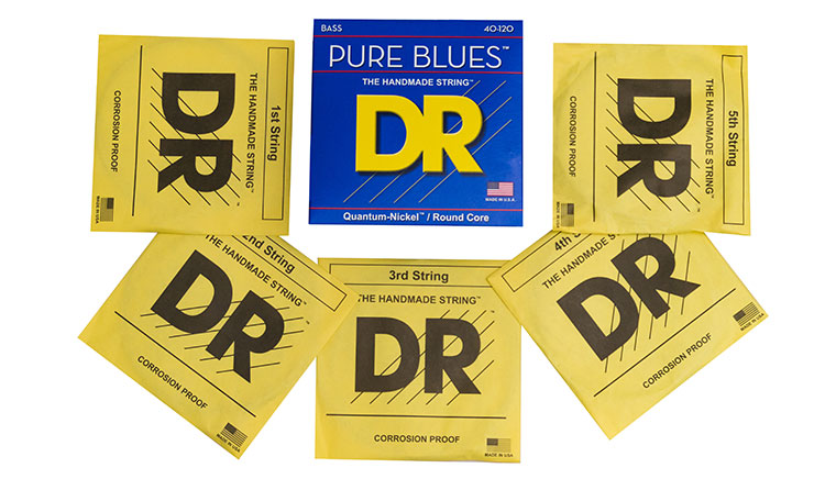 DR Pure Blues Quantum Nickel Round Core Bass Strings 40-120