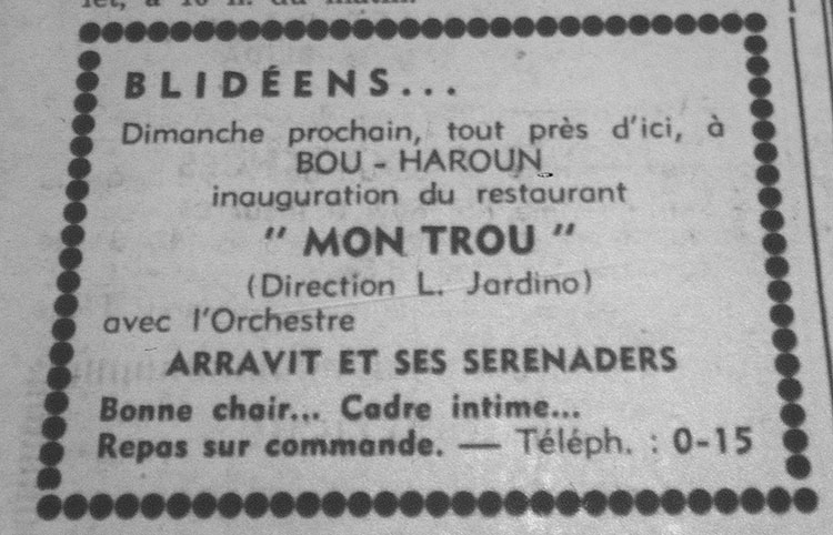 Flier for Yann's grandfathers band